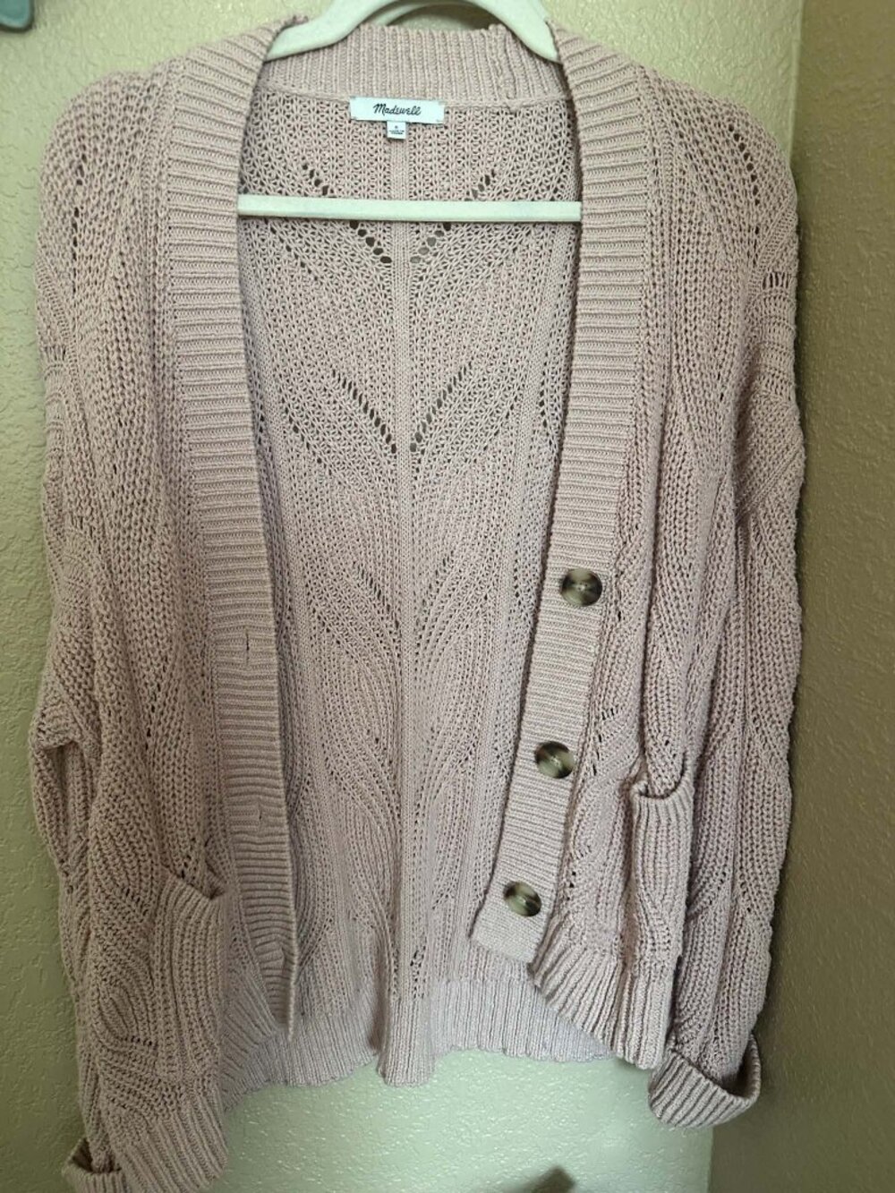 Madewell pink cardigan